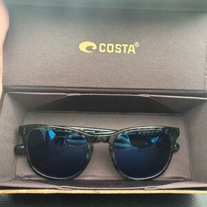 Costa Black Sunglasses with Blue Lenses